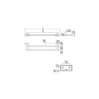 Porta asciugamani Lea nero L.51 cm