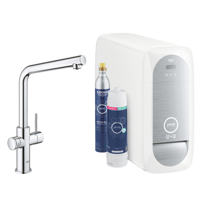 MISCELATORE LAVELLO GROHE BLUE HOME CON SISTEMA FILTRANTE DELL'ACQU